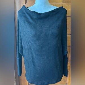 Umgee Black Waffle Knit Women's Sweater